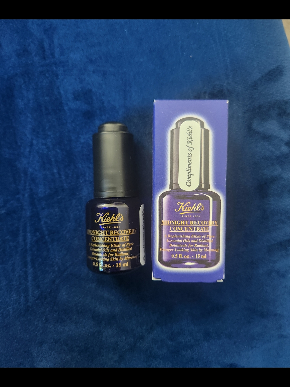 NEW Kiehls Midnight Recovery Concentrate 15ml 0.5oz Face Oil Serum NIB